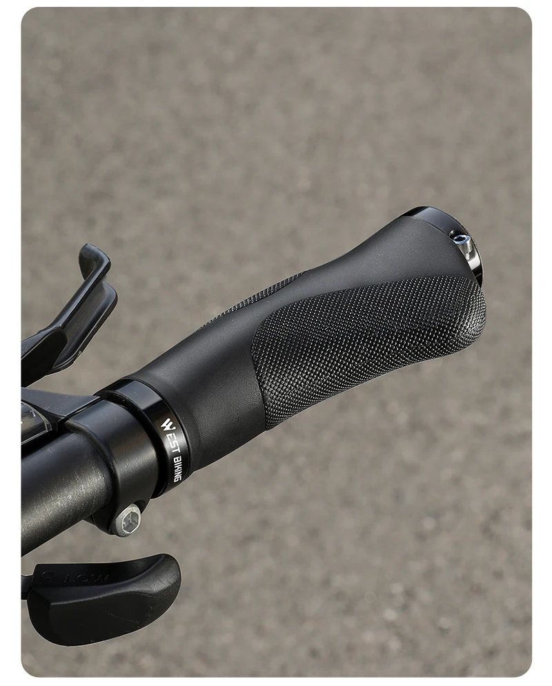 WEST BIKING Ergonomische Lock-On Fahrradgriffe Rutschfester TPR-Gummi Stoßdämpfender Lenkergriff für Mountainbikes und Pendlerfahrräder Braun – Detail 12