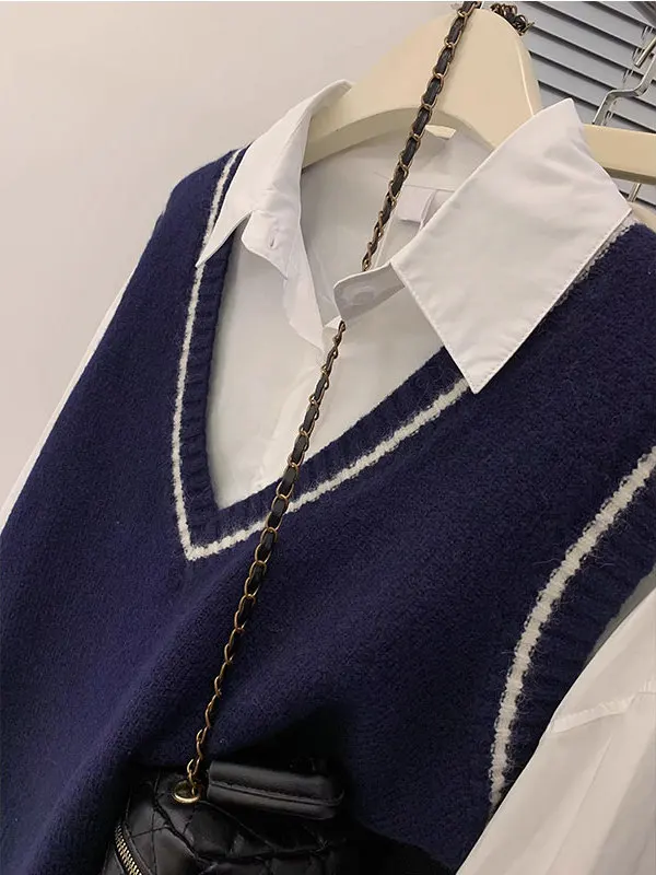 Ay v-ne gilet tricoté femmes début printemps automne hiver Svel vêtements d'extérieur pull épaulette superposition débardeur