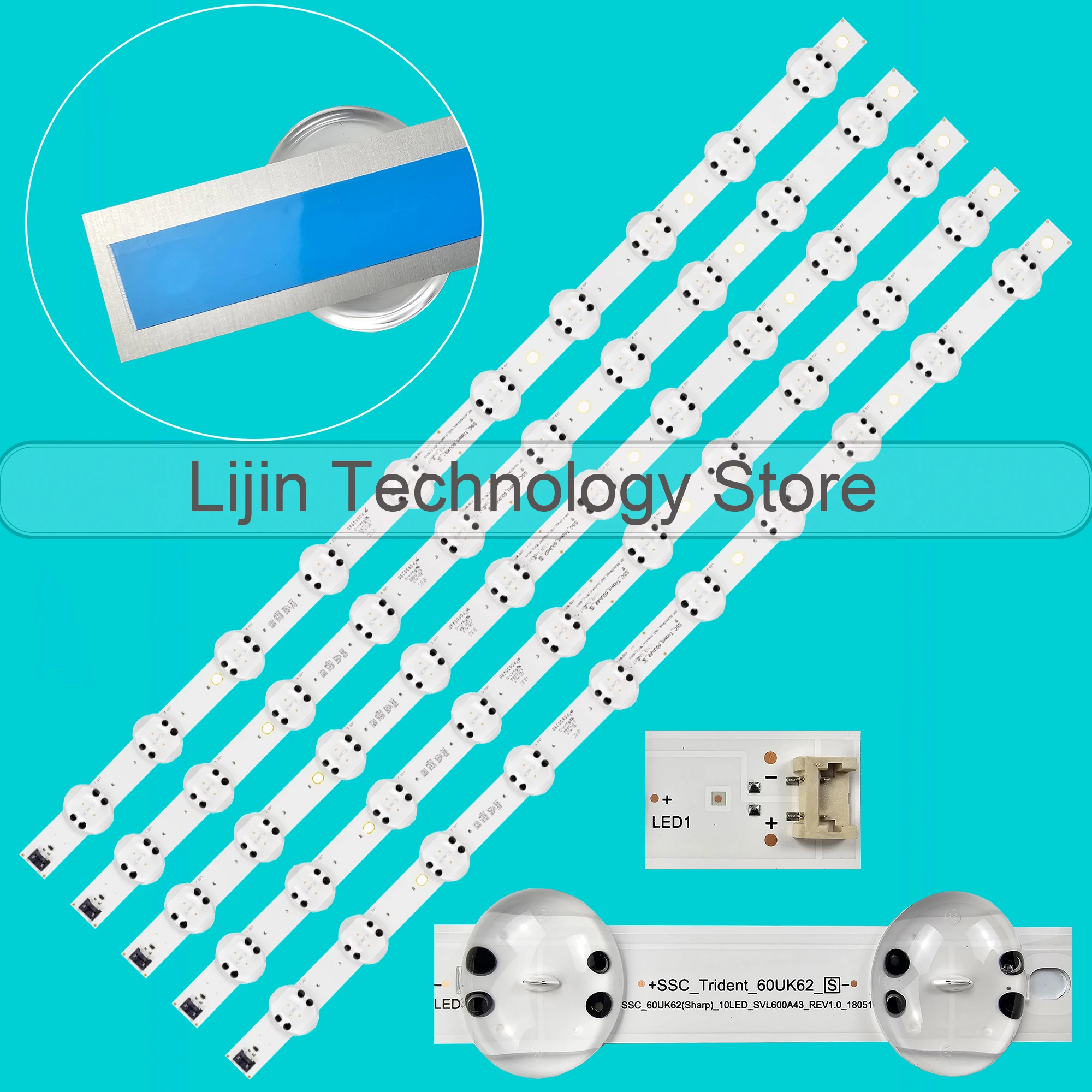 شريط LED ل SSC-Trident-60UK62-10LED-SVL600A43-REV1.0-180515 60UK62 60UK6090PUA 60UK6090 60UK6200PLA