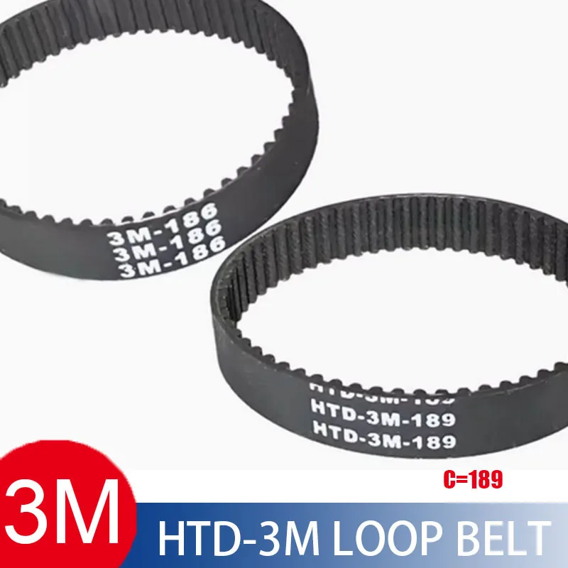 SALES!!! HTD 3M Timing Belt 189mm 6mm Width Rubber Toothed Belt Closed Loop Synchronous Belts Pitch 3mm