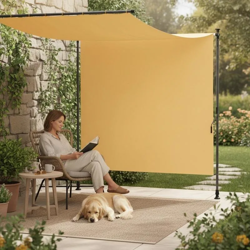 Außenrollo, Rollos, Sonnenschutz, Sandfarben, 100 x 270 cm, für Fenster, Terrasse, Balkon, Hinterhof, Heimdekoration, für Außenrenovierung