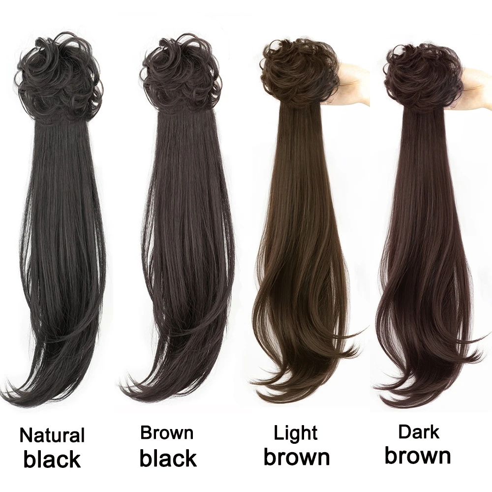 Synthetic Wig Slightly Curly Ponytail Female New Chinese Style Claw Clip  Wig Can Be Tied With Ancient Style Cheongsam Ponytail