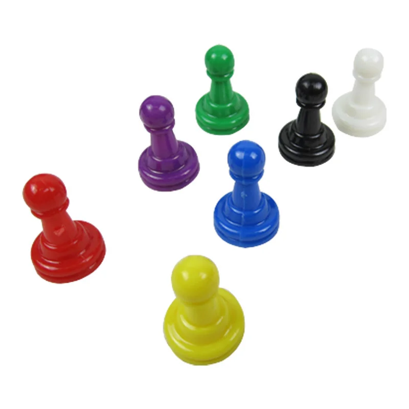 96 Pieces 24*16mm 8 Colors Plastic Chess Pieces for Board Games Chessman Accessories