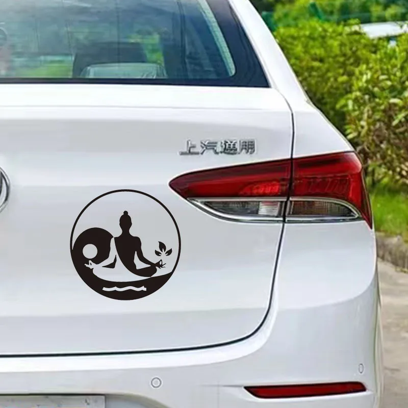 Personality  Yoga and Buddha Vinyl Car Stickers Laptop Windshield Car Door Scratch-proof Waterproof Decal Apply To Car Window