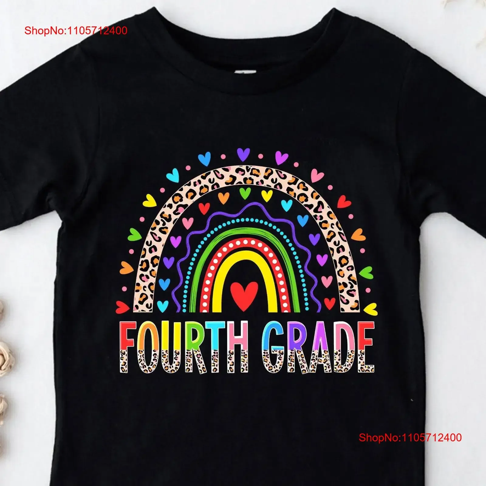 Back To School Kids T Shirt Fourth Grade Leopard Toddler 4th Retro Natural CST16 vintage Washed Comfortable Casual