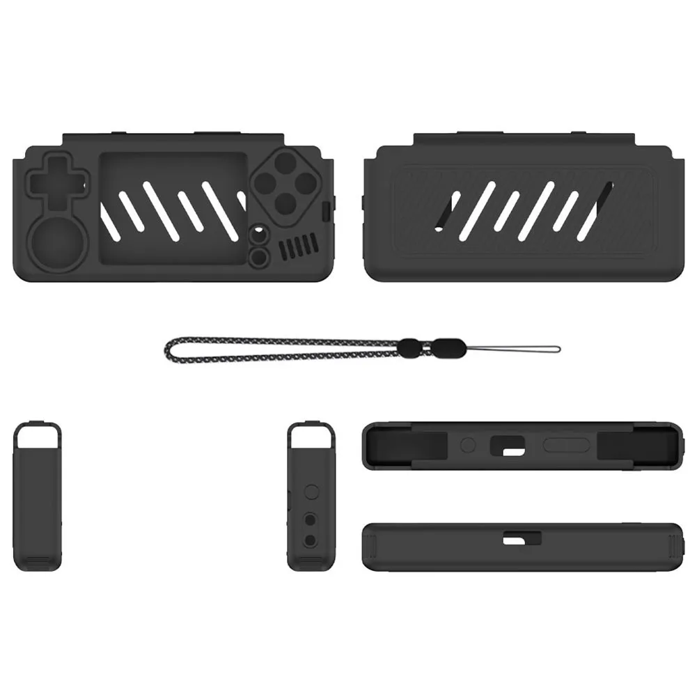 حافظة من السيليكون حافظة واقية مضادة للخدش مع حبل غطاء جلدي ناعم لوحدة تحكم الألعاب Miyoo A30