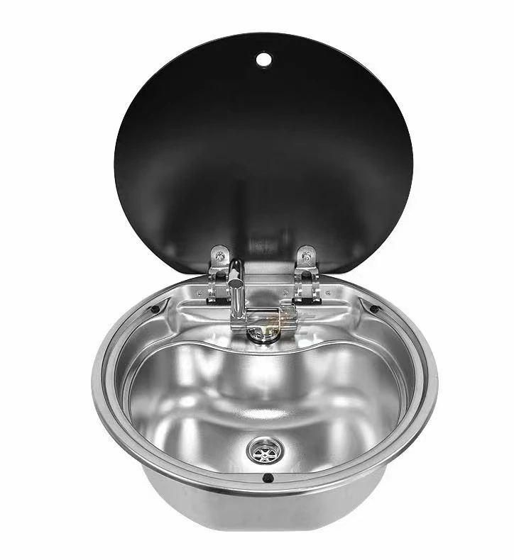 RVS قافلة المعسكر مقطورات السفر أحواض المطبخ الفولاذ المقاوم للصدأ 304 الفولاذ المقاوم للصدأ قافلة المحمولة RV أحواض المطبخ