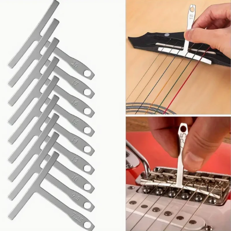 T-Ruler Understring Radius Gauge Fingerboard Tape Measure for Guitar Repair Setup Measuring Tool