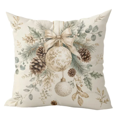 1pcs Christmas Throw Pillow Covers Winter Holiday Gnome Reindeer Xmas Tree Decorative Cushion Cases for Home Sofa Couch