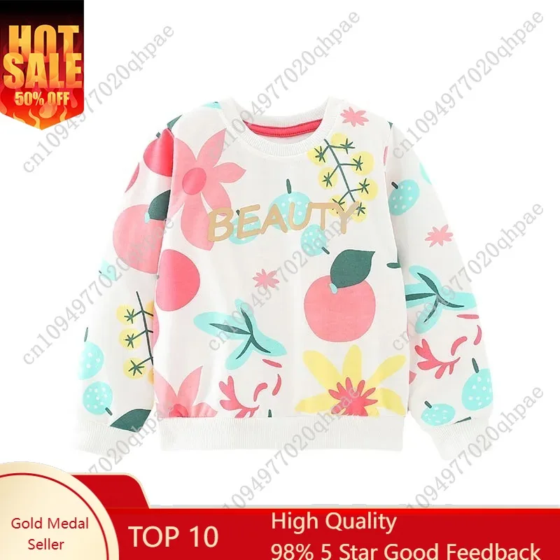 

Jumping Meters 2-7T Apples Print Girls Boys Sweatshirts for Winter Spring Toddler Cotton Tops Fashion Sport Children Shirt