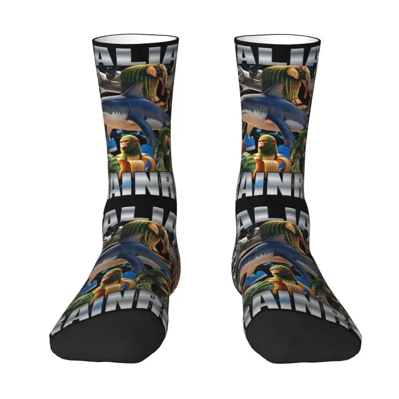 

Fashion Mens Tung Tung Tung Sahur Funny Meme Italian Brainrot Dress Socks Unisex Warm Breathbale 3D Printing Crew Socks