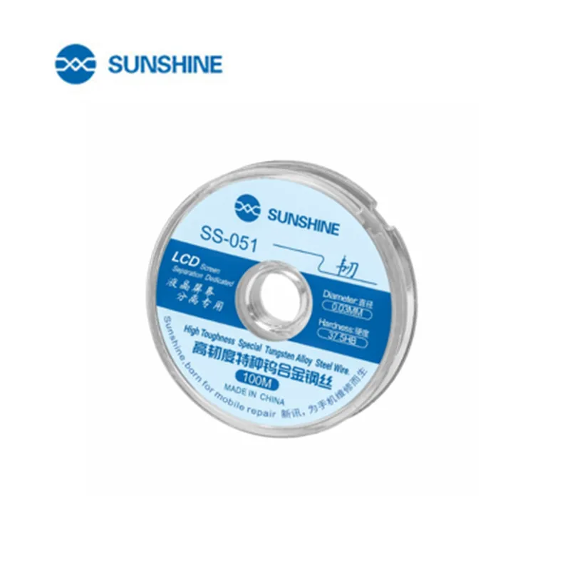 SUNSHINE SS-051 LCD Separation Wire  0.03MM 100M High Toughness Tungsten Alloy Steel  Screen Separate Repair Cutting Line