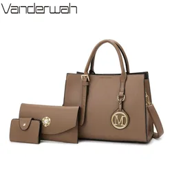 3 Piece Or 1 Set Casual Tote Vintage Ladies Hand Bag PU Leather Luxury Handbags Women Designer Bags for Women Sac A Main Femme