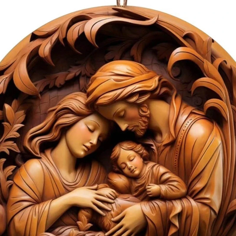 Religious Birth Scene Acrylic Hanging Ornament for Home and Church Decors Dropship