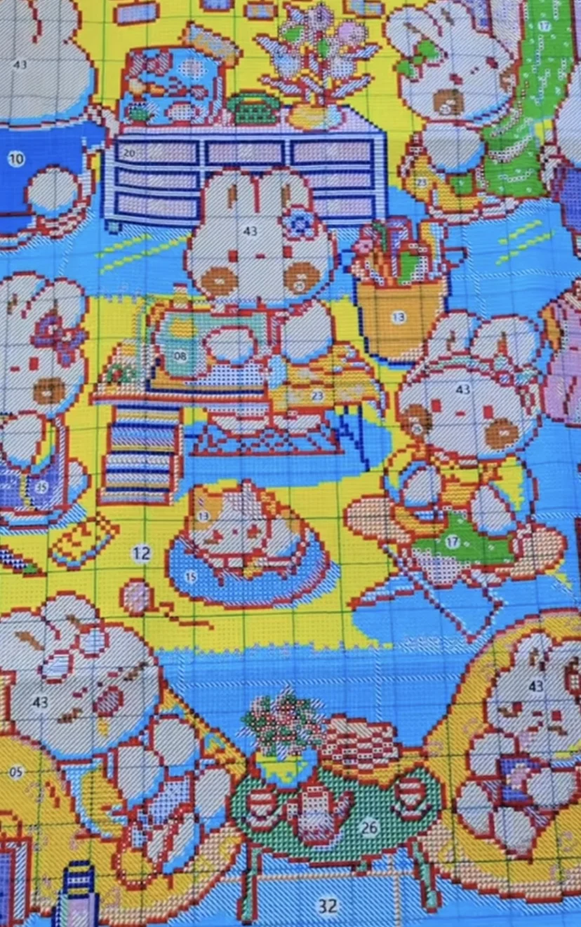 Tailor Shop Rabbits Needlework,DIY 11CT Cross Stitch Set Full Embroidery Kit, Printed Cross-stitch Gift, Home Wall Decor New