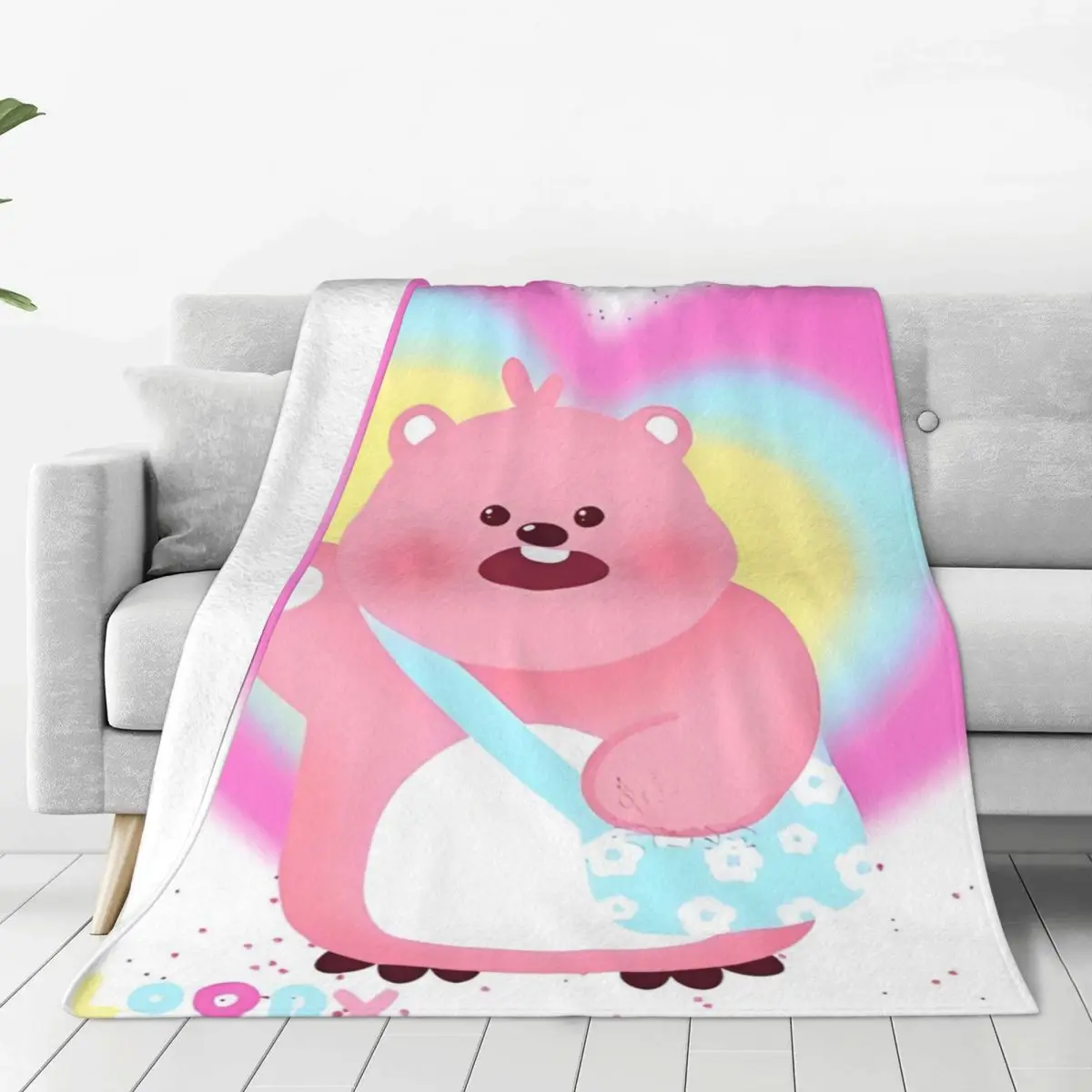 Korea Zanmang Loopy Blanket Quality Warm Throw Blanket Winter Children Home Decor Fluffy Bedspread