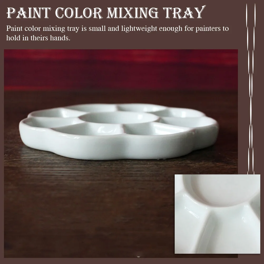 

High Quality Ceramic Color Mixing Tray Non-Porous Pigment Plate for Artists Students Professionals Easy to Clean and Reuse