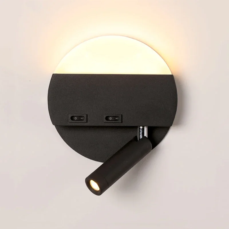 

LED Wall Light With Switch Bedroom Indoor Lighting Bedside Wall Lamp USB Night LED Reading 3W LED Wall Sconce Luminaria