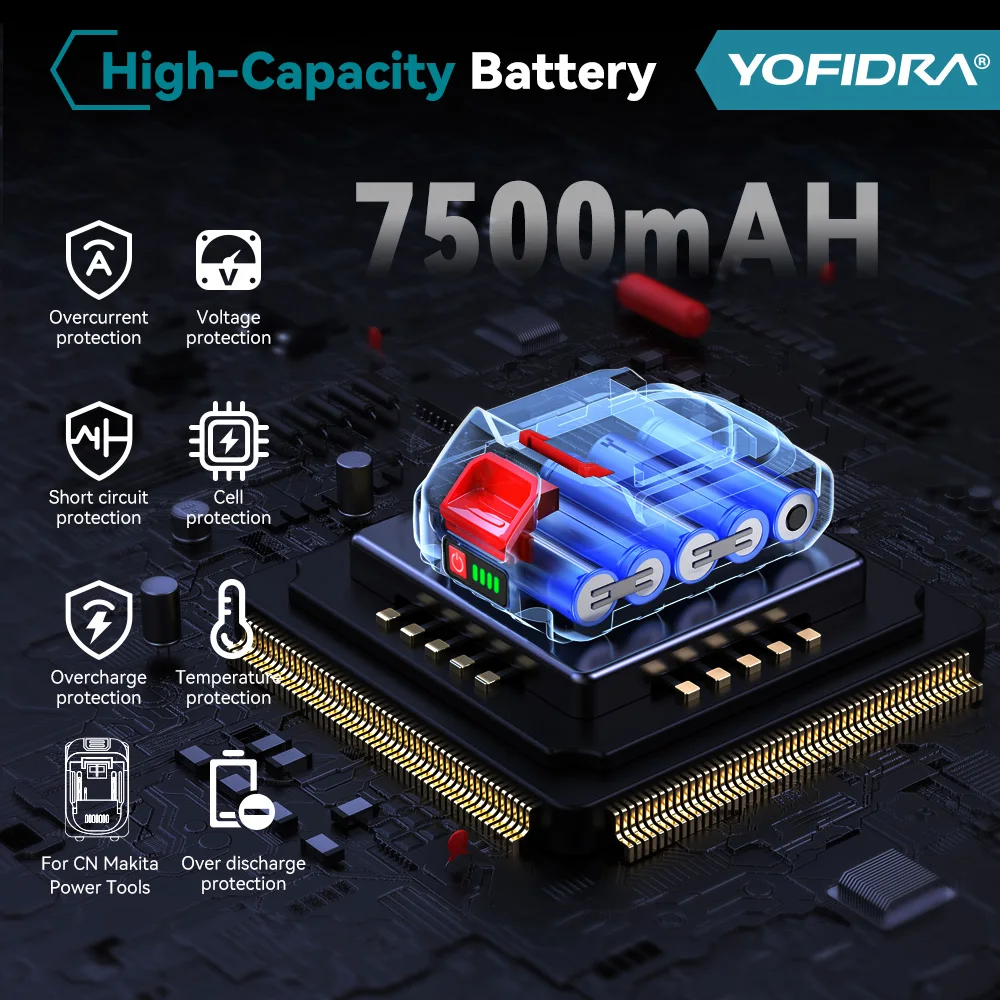YOFIDRA 928VF 22500mAh Wiederaufladbare Lithium-Ionen Batterie 388VF 15000mAh 128VF Li-Ion Batterie Für Elektrische Arbeit Power Tool – Detail 8