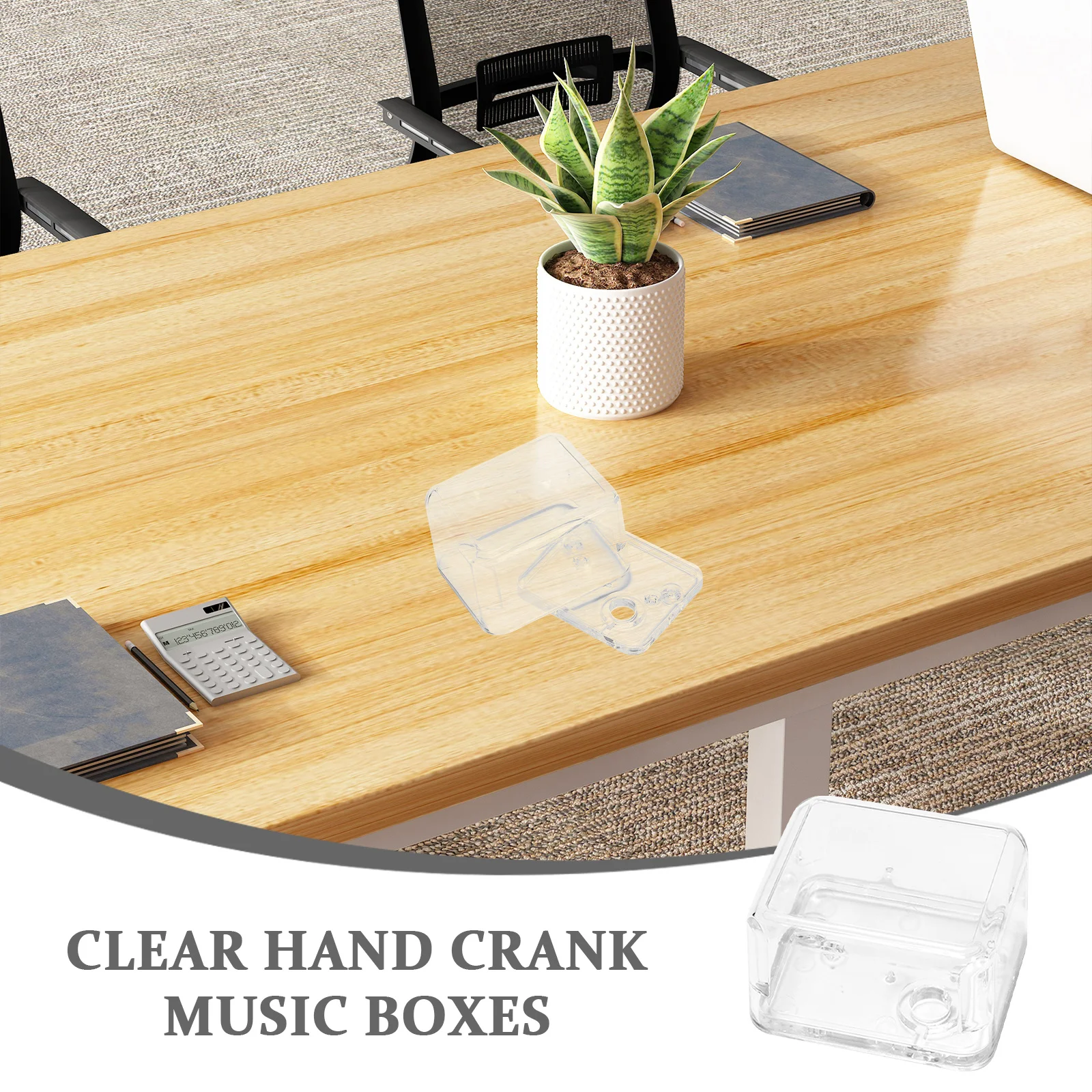 

4Pcs Clear Hand Crank Music Box DIY Kits Acrylic Parts Transparent Wind Up Mechanism Replacement Accessories for Kids Adults