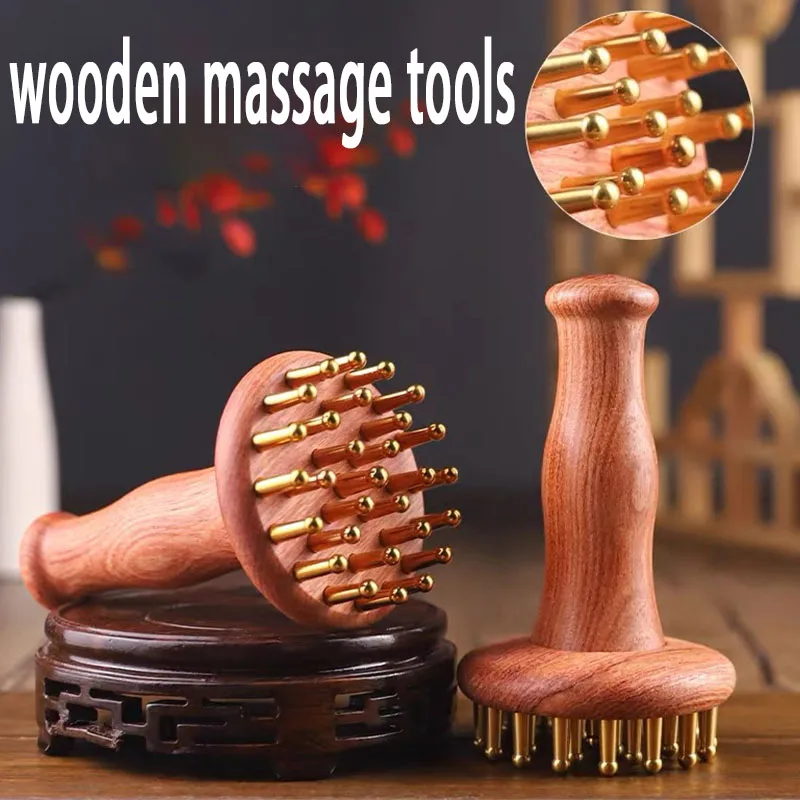 

Brass Gua Sha Wooden Massage Tools Meridian Body Care Full Body Gua Sha Therapy Home Spa Body Massager Beauty Health AMS11