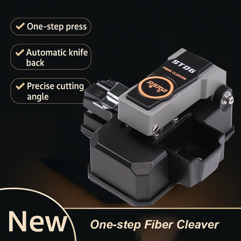 

New Fiber Optical Cleaver ST06 Automatic 1 Step With 16 Points Blade Press To Finish Fiber Optic Cutting FTTH