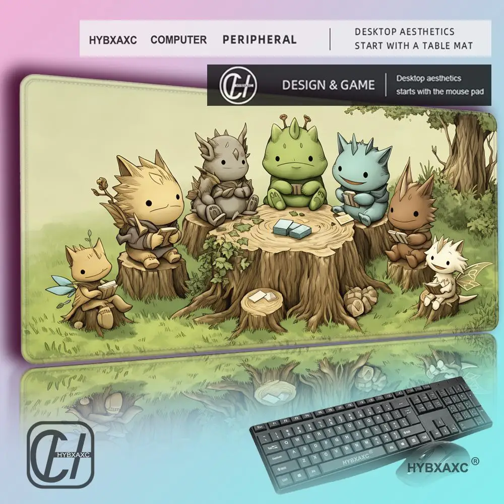 

HYBXAXC Kawaii Monster Card Game Playmat – Whimsical Monsters, TCG Deskmat, Fantasy XXL Mousepad