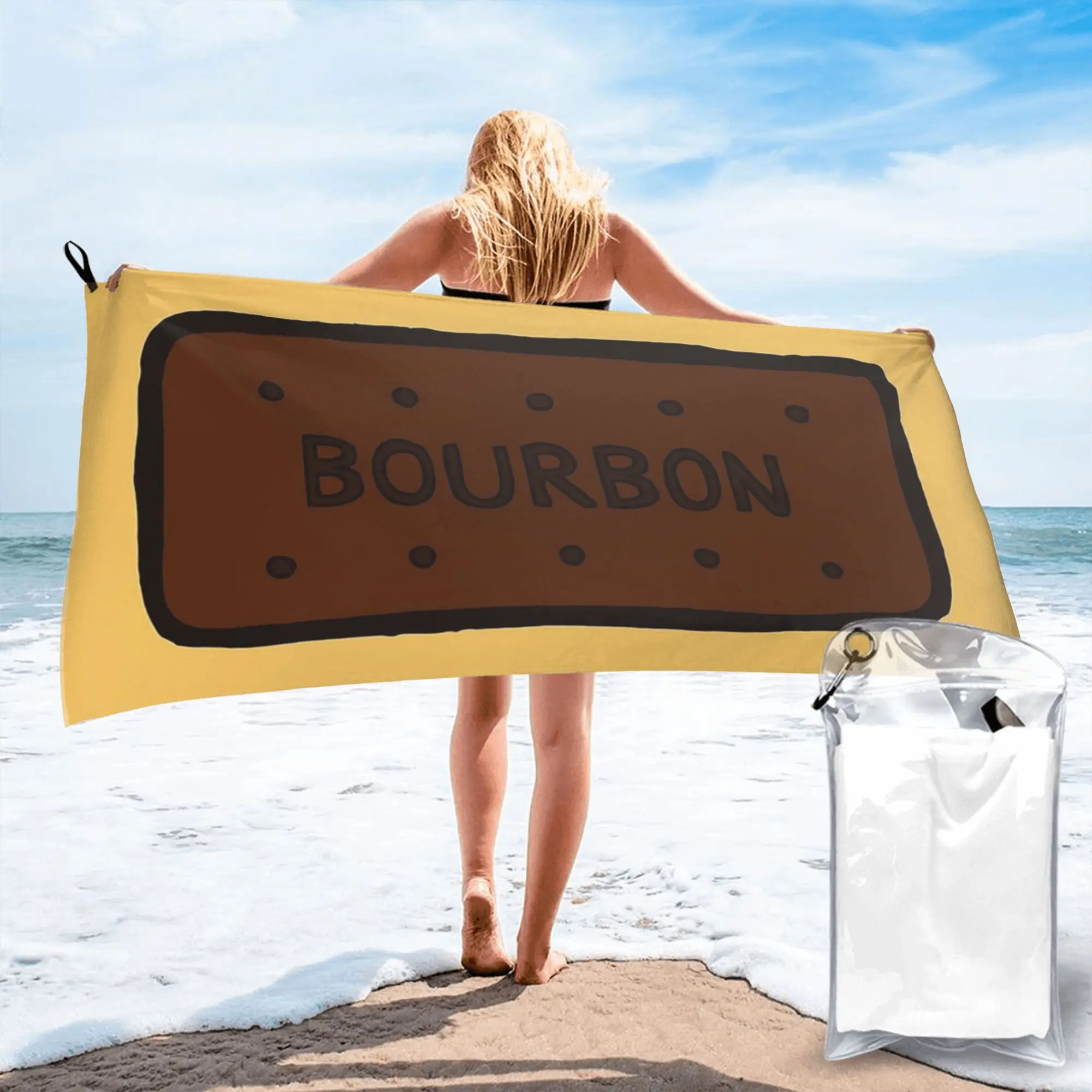 Chocolate Bourbon Biscuit Beach Towel Soft Microfiber Quick Dry Absorbent Quick Towels For Pool