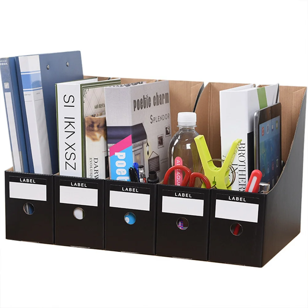 5 pcs File 26X9Cm Paper Desk Organizer For Magazines Documents Catalogs Document Holder File Storage Holder Filing Organizer Box