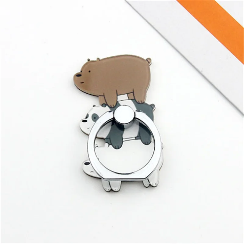 360 Degree Cartoon Animal Finger Ring Smartphone Stand Holder Mobile Phone Funny Bear Holder Stand For iPhone All Phone