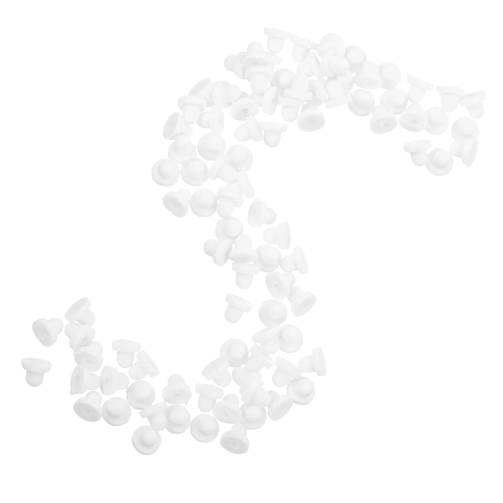 

100pcs Earring Backs Silicone White For Studs Secure Lightweight Replacement Diy Jewelry Parts Women Ear Accessories
