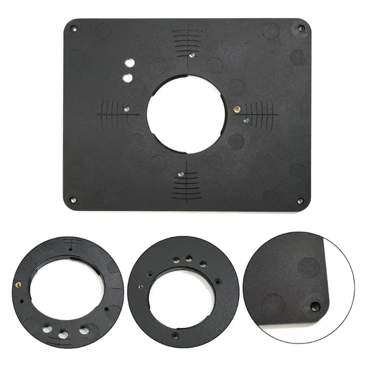 DT35BG PRS4034 Router Table Insert Plate with Nonslip Surfaces for M0F00 TRA001 7500 , Router Insert Plate with Leveling Rings