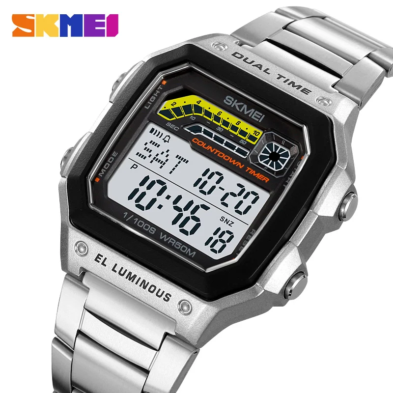 Skmei Men Military Countdown Chrono Stopwatch Wristwatch 5Bar Waterproof Alarm Clock Back Light Digital Sport Watch Reloj Hombre