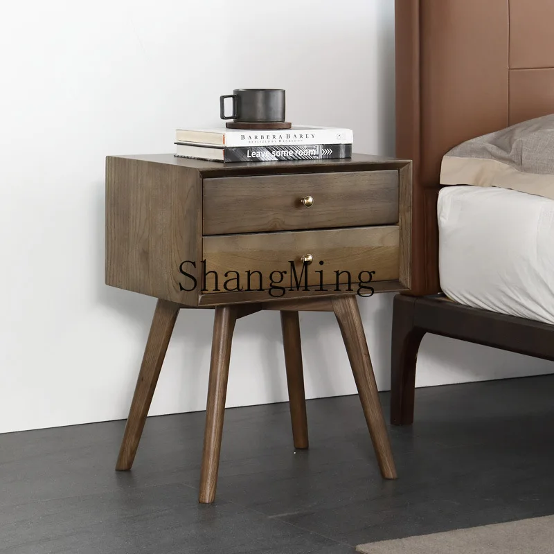 

FG log drawer bedside table modern simple side cabinet mini art storage storage function chest cabinet