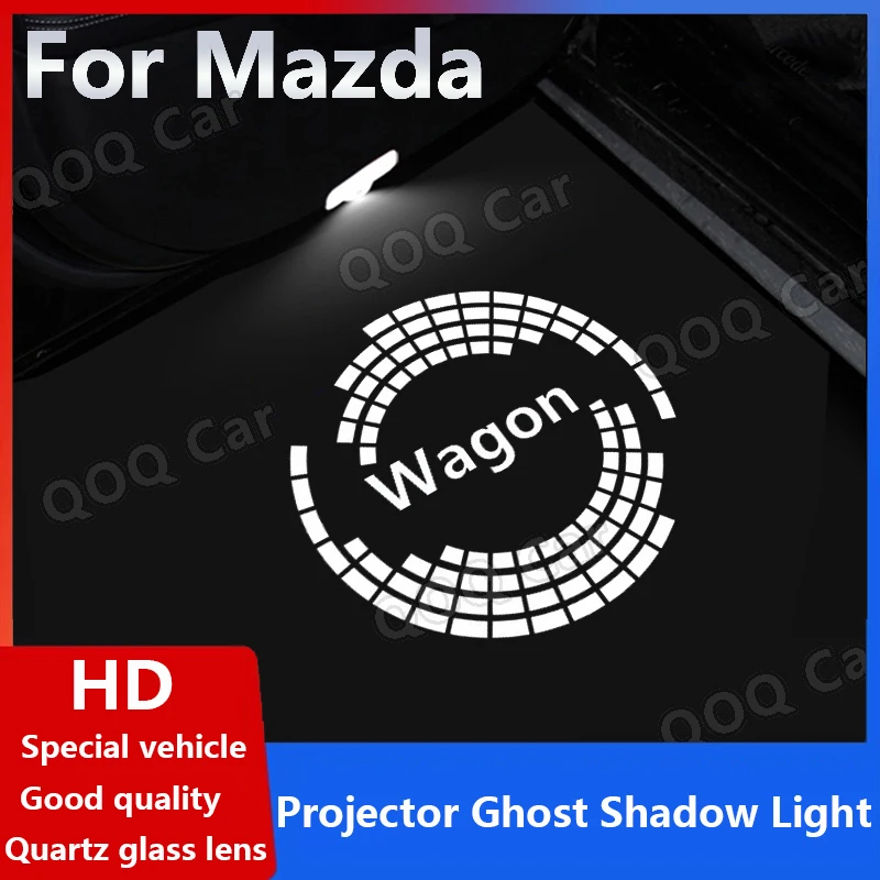 For Mazda 6 ATENZA RUIYI CX9 RX8 MS Led Car Door Logo Welcome Shadow Light Laser Projector Ghost Lamp Auto Accessories Glass Len