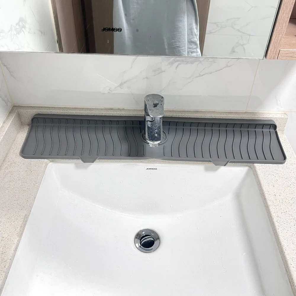 Silicone Faucet Splash Mat Easy Clean Non-Slip Surface Sink Water Catcher Mat Multiple Size Drain Drying Protector Kitchen Use