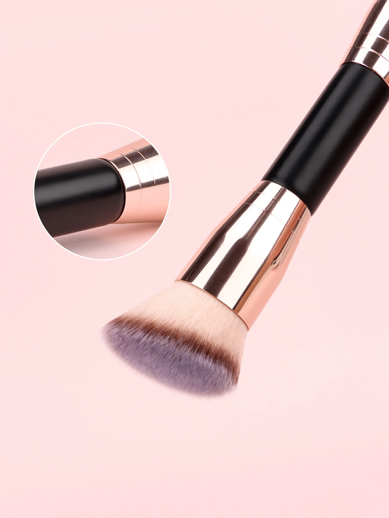 Czarno-złoty dwustronny pędzel do makijażu, pędzel do konturowania, narzędzie kosmetyczne