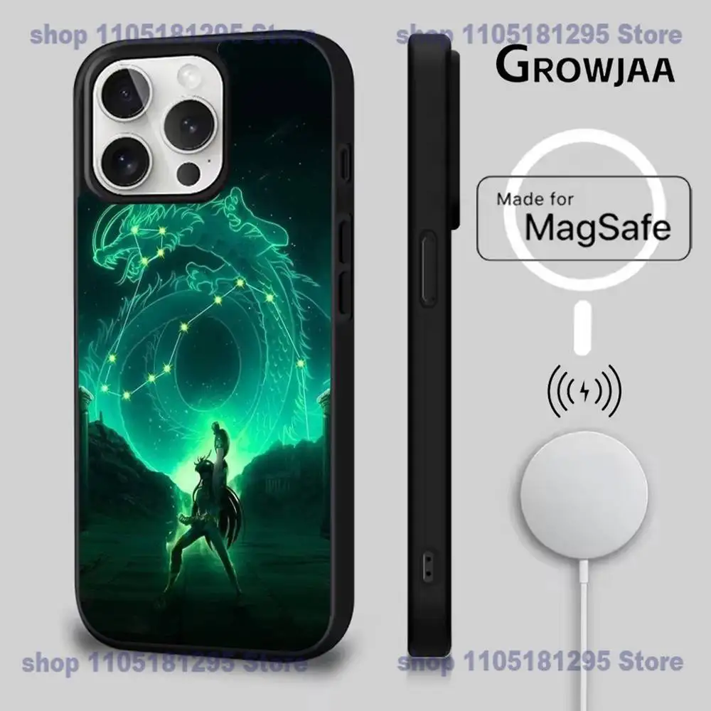 Funda de teléfono S-Saint Seiya Knights para iPhone 17,16,15,14,13,12,11,Pro,Max,Plus,Mini,SE4,E carga inalámbrica magnética Magsafe