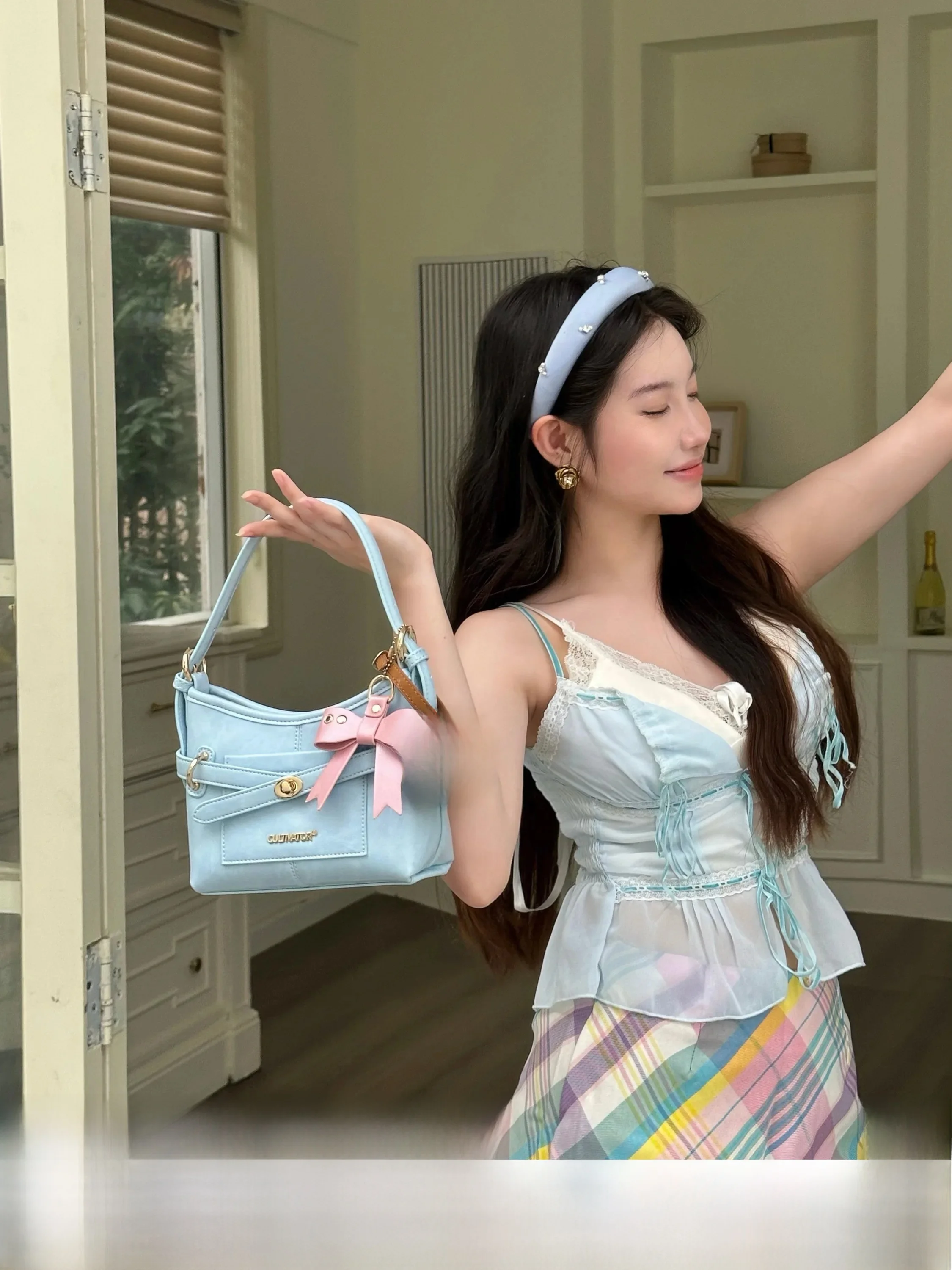 Cultivator Original Retro Sweet Cool Color Block Women's Crossbody Bag Handbag Summer 2026 New Fashion Handbag PU Leather