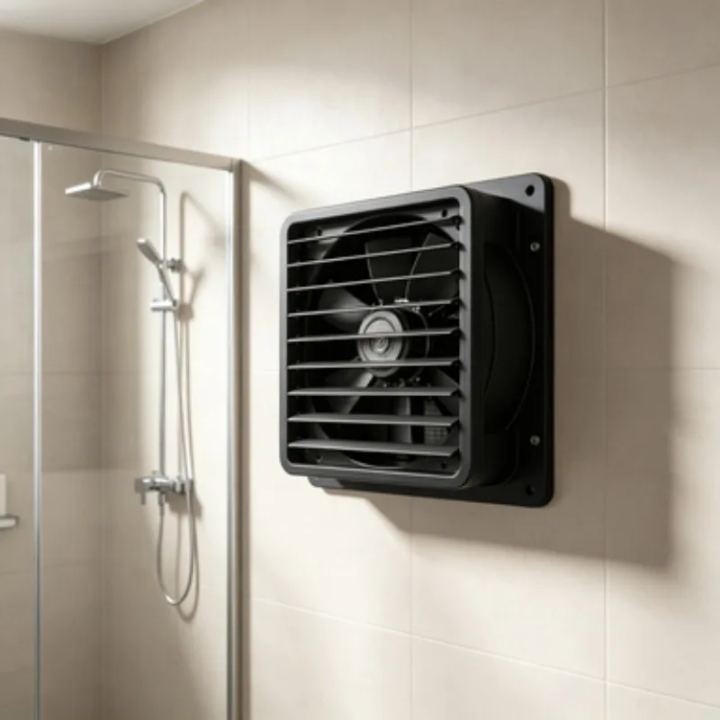 YWF Square Wall Mount External Rotor Fan With Louver Low Noise Ventilator For Kitchen Bathroom Exhaust
