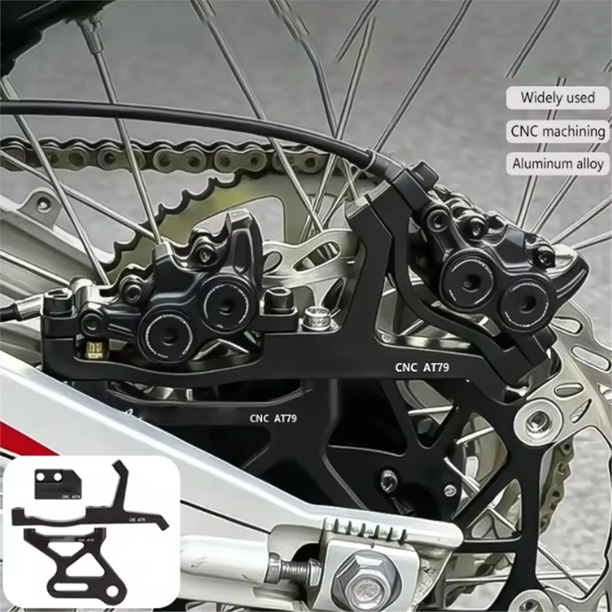 update. One-to-Two Brake Conversion Bracket for Off-Road Electric Bike Caliper Bracket Modification Accessories(Front+Rear)