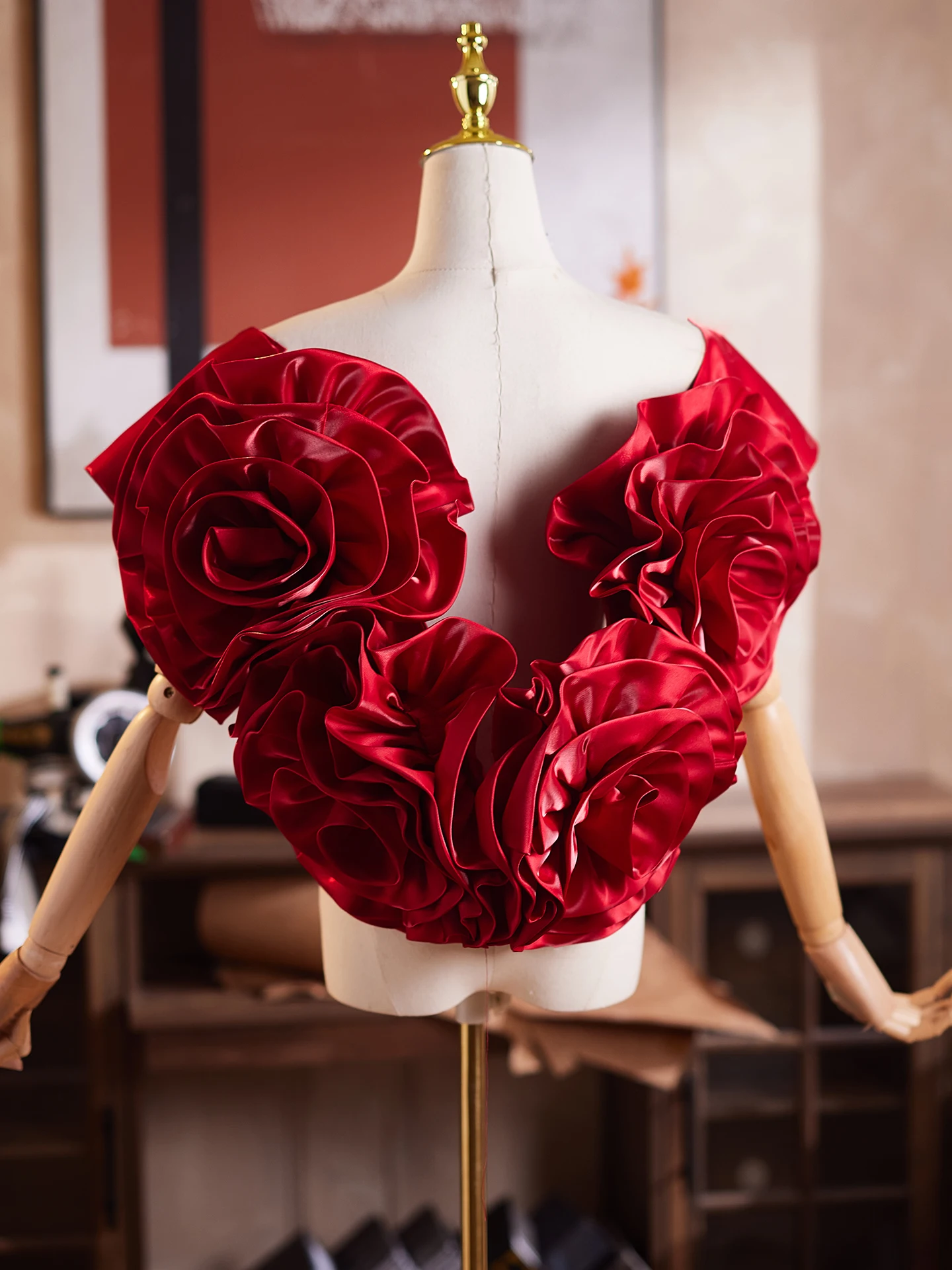 red-handmade-diy-3d-flower-shoulder-decoration-evening-gown-accessory-photo-prop-elegant-design-sensation-scarf-shawl