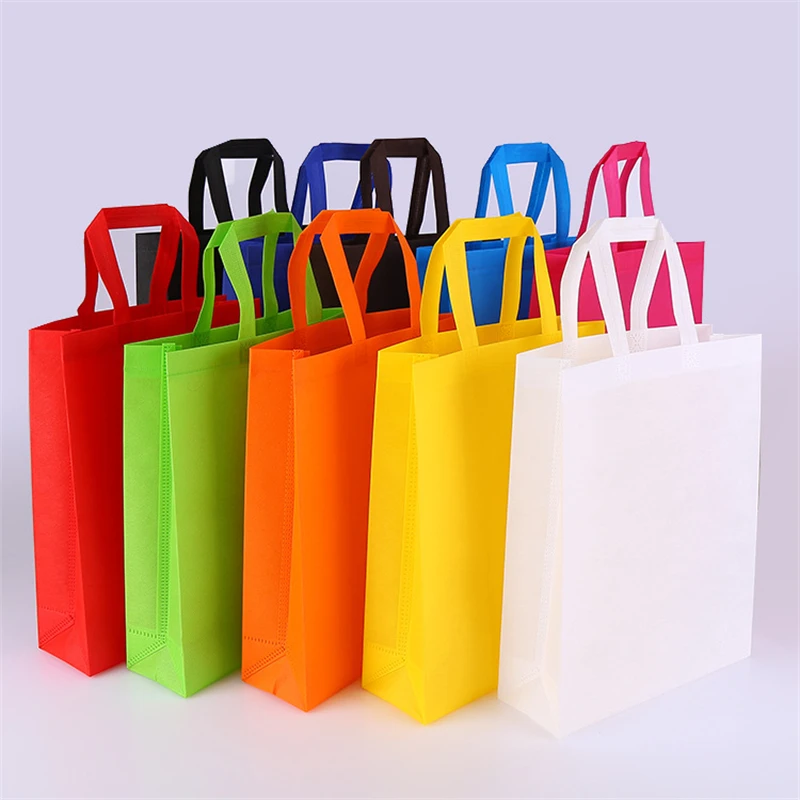 300 pcs blue bag and 300 pcs red bag  42*33X12cm non woven bags two sides logo print