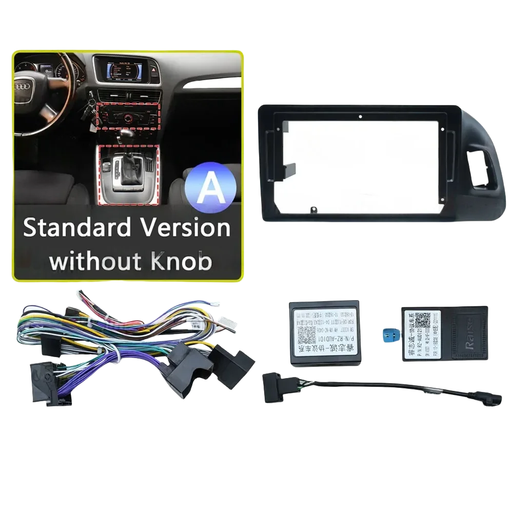 Car Radio Fascias Frame For Audi Q5 2009-2018 9 inch 2DIN Stereo Panel 16PIN Harness Wire Power Cable Connector Canbus