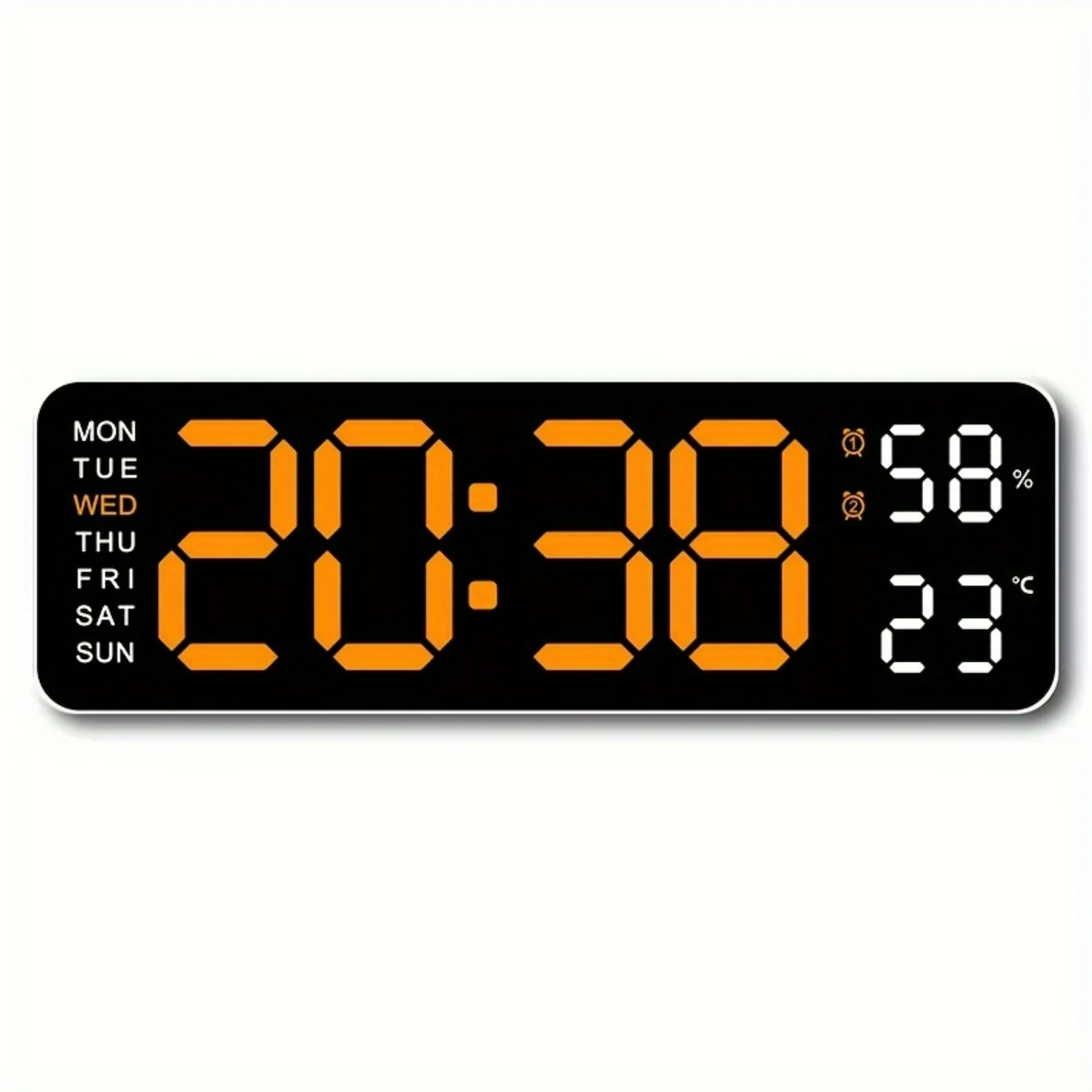 1pcs Large Screen Digital Wall Clock - High-Definition Display, Indoor Temperature, Nordic Simple Design, Rechargeable, LED Alar