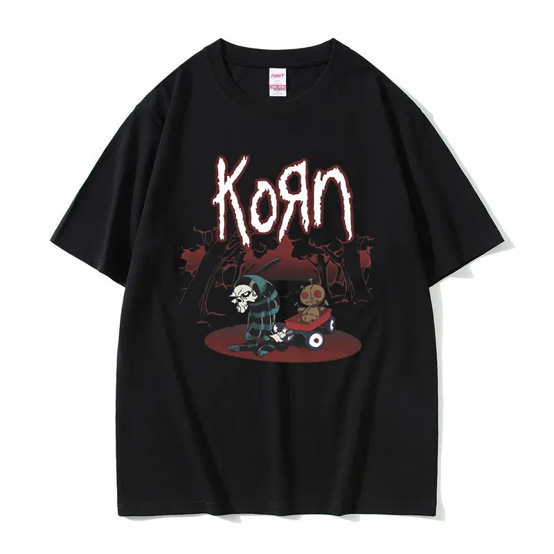 

Rock Band Korn Graphic T Shirts Men Women 100% Cotton Oversized Short Sleeve T-shirt Male Vintage Gothic Tees Brand Men's Tshirt