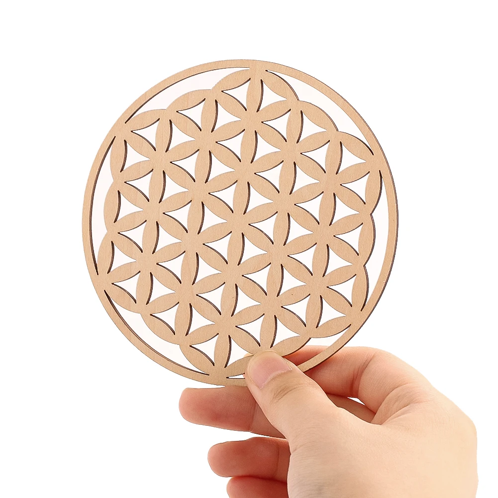 

2PCS Wooden Life Flower Hollow Place Mat Hollow Coaster Home Tabletop Kitchen Decoration Ornament Heat Insulation Mat Supplies