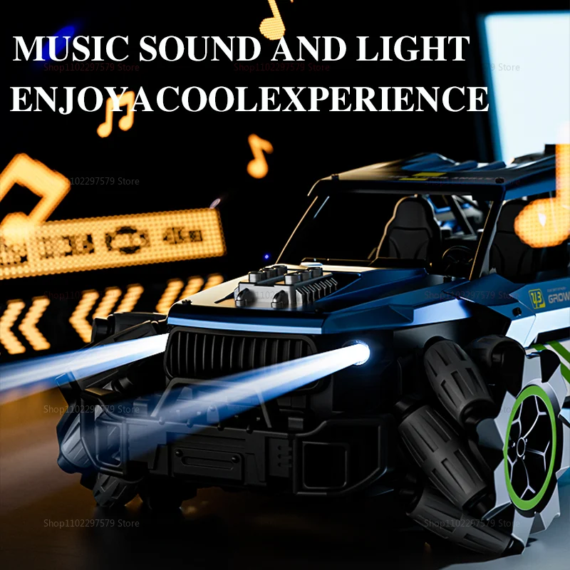 Samochód RC terenowy 4WD z metalowymi elementami, światłami, funkcją driftu, efektami dźwiękowymi i świetlnymi, sterowany gestami, zdalnie sterowany 2.4G, zabawka dla dzieci i dorosłych, idealny na prezent.