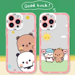 Cute BuBu DuDu Phone Case for iPhone 12 11 13 14 15 16 Max Pro Plus Transparent Bezel Cover