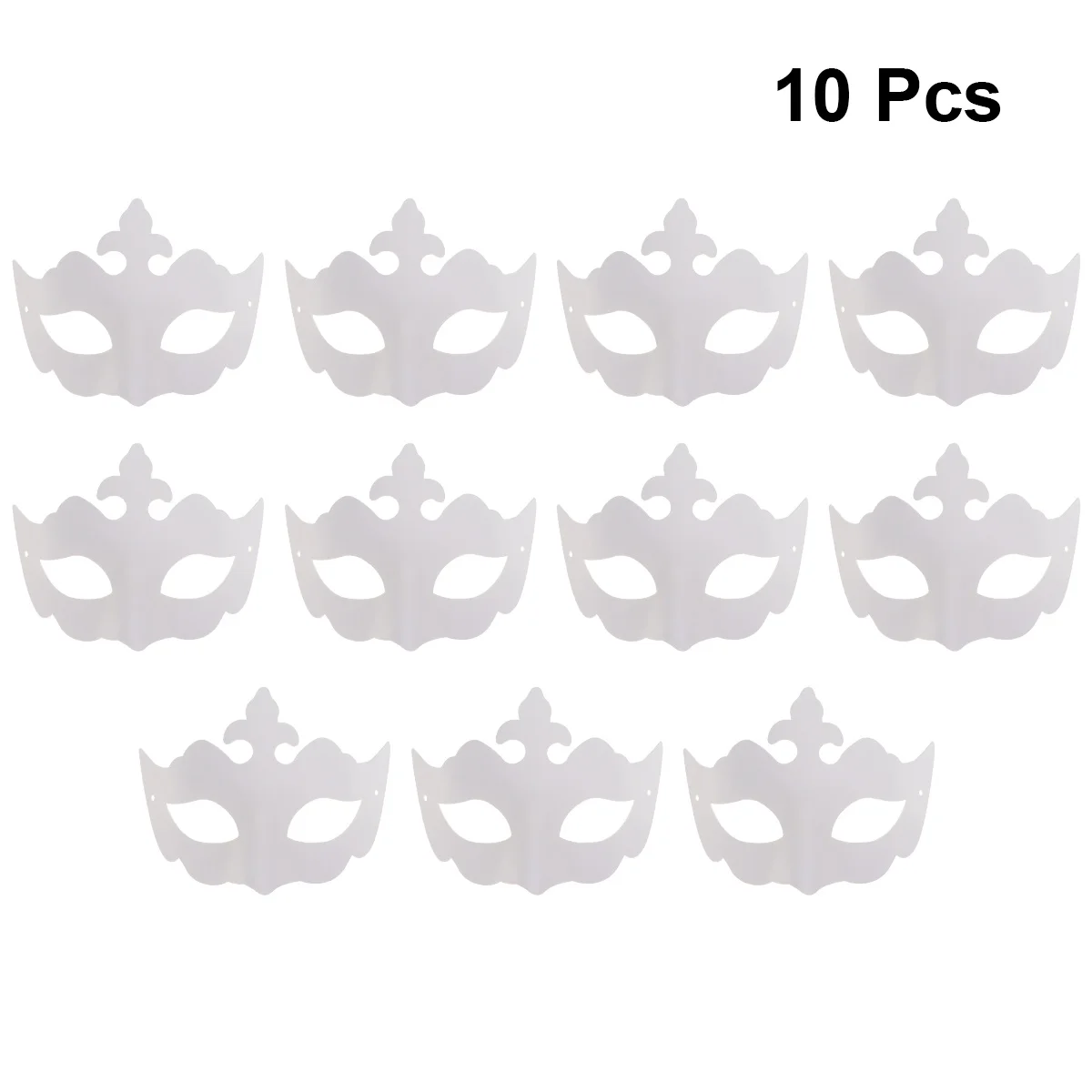 

10Pcs Crown Shape Mask Paintable DIY Blank One Size Fits Most Masquerade Halloween Wedding Party Prom Eco-Friendly Pulp